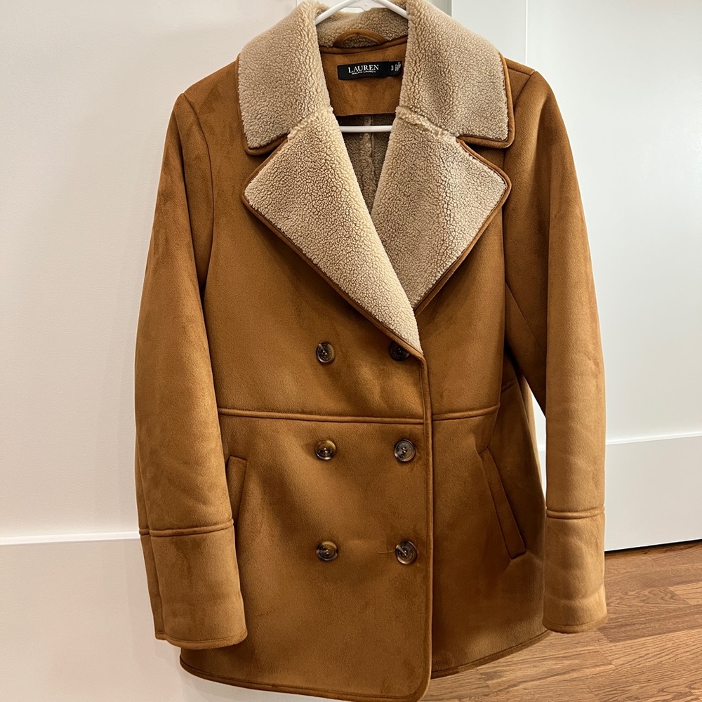 Lauren by Ralph Lauren Faux Shearling & Leather Jacket